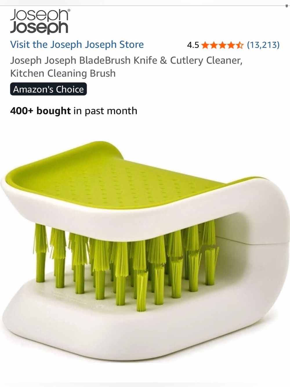 NIB Joseph Joseph BladeBrush Knife & Cutlery Brush Cleaner